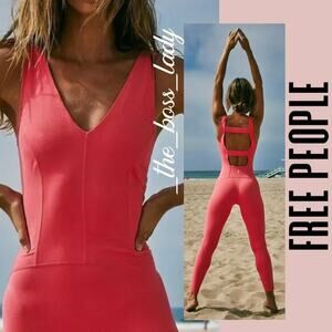 Free People jumpsuit activewear romper stretchy yoga workout XS